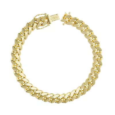 18K Yellow Gold Solid 2.7mm-7mm Miami Cuban Link Chain Mens Bracelet 7  8  9  • $470.99