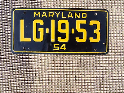 1954 Maryland Wheaties Miniature Cereal Bicycle License Plate LG-19-53 • $18