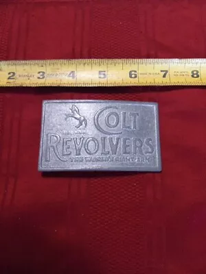 WE03155 VINTAGE 1970s **COLT REVOLVERS** THE WORLD'S RIGHT ARM BELT BUCKLE • $9.99