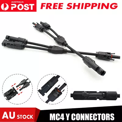 1 Pair Solar Y Connector Cable Plug Inline Solar PV Panel IP67 2 Connection AU • $8.82