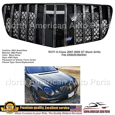 Grille E-Class Gt GTR Black Chrome Maybach E350 E550 E63 2007 2008 2009 Mercedes • $125