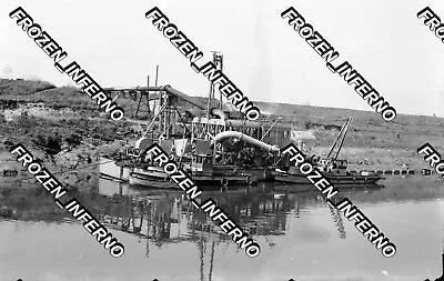 Old Negative.A Dredger Barge / Ship On Manchester Ship Canal In 1954...0316 • £2.50