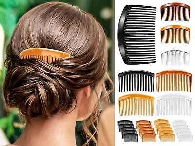 Pack Of 2/4 Hair Combs Hair Slides Black Brown Clear Tort Hair Comb Plastic • £2.65