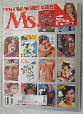 Ms. Magazine August 1987 15th Anniversary Issue Gloria Steinem Women's Feminism • $14.95