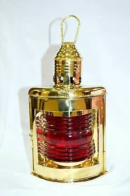 10'' Vintage Maritime Hanging Lantern Boat Light Red Port Ship Oil Lamp Nautical • $65.10