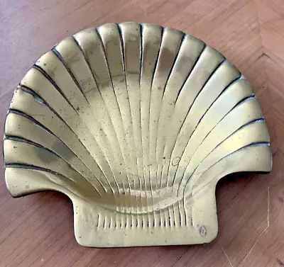 Vintage Brass Gold Colored Seashell Soap Dish • $18