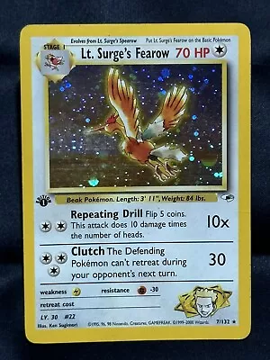 Pokémon TCG Lt. Surge's Fearow Gym Heroes 7/132 Holo 1st Edition Holo Rare • $1.25