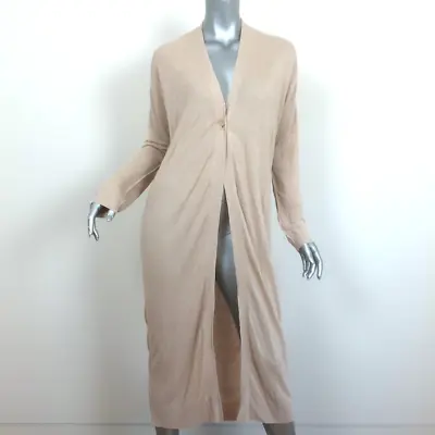 Theory Maxi Cardigan New Harbor Beige Linen-Blend Size Small Duster Sweater NEW • $189