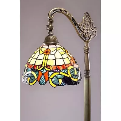 Standing Reading Floor Lamp Tiffany Stained Glass Style Roman Luxury Chair Light • $148.53