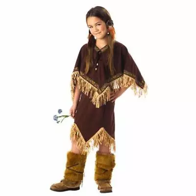 Princess Wildflower Costume Kids Girls American Indian Style Fringed Dress Up • $37.85