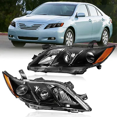 Pair Front Black Projector Headlights Lamps For 2007 2008 2009 Toyota Camry SE • $82.96