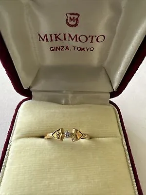 Vintage 18k Mikimoto Diamond Ring With Box • $299