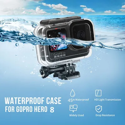 $29.99 • Buy Waterproof Case GoPro Hero 8 Protective Diving Underwater Housing Cover Camera