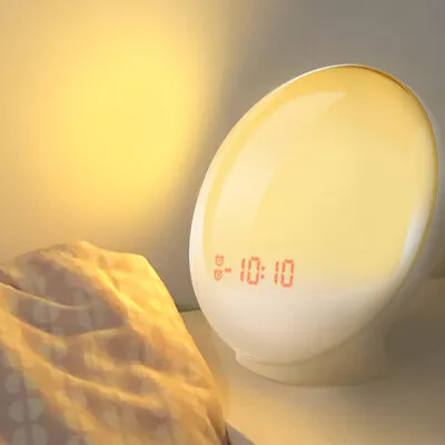 $52.99 • Buy Wake-up Light Sunrise Alarm Clock Radio Bedside Sounds Night Lamp LED 7 Colors