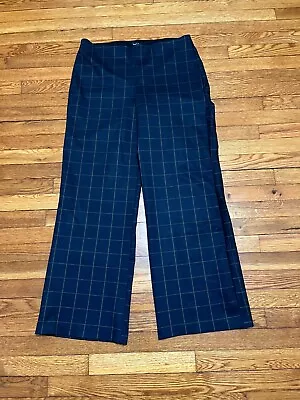 Nicole Miller Pants Womens Size XL Black Plaid Pull On Elastic Waist Ponte • $9.77
