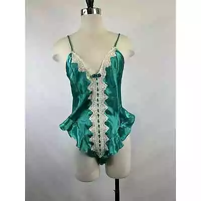 Victoria Secret Teal Green Lace Teddy Bodysuit Size M • $28