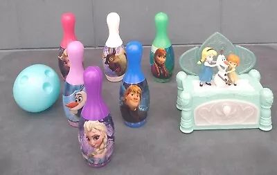 Disney Frozen Elsa Anna  Bowling Toy Set & Musical Jewelry Box Combo ~Mint • $34.99