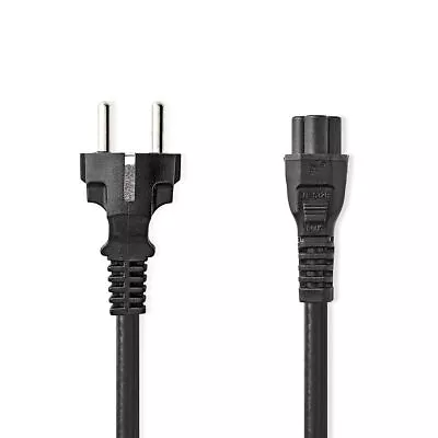 Nedis EU Power Cable Plug With Earth Contact Male IEC-320-C5 Straight 5m Black • £12.41