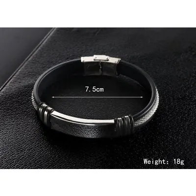 Personalised Mens Leather Bracelet Engraved Name Birthday Wedding Custom Gift • $3.65