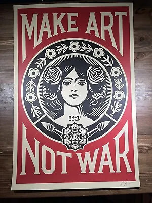 Shepard Fairey Obey Giant MAKE ART NOT WAR Art Print Poster Signed  24x36 • $118.88
