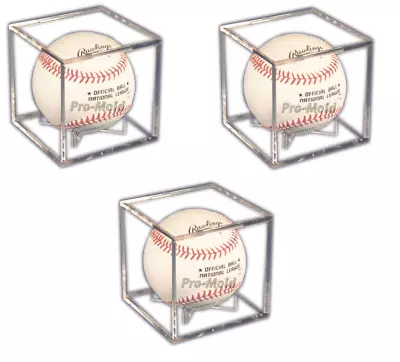 (3) Pro-Mold Ball Cube III Autograph And Souvenir Baseball Display Case USA Made • $15.99