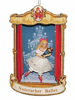 KURT ADLER  NUTCRACKER BALLET  SHADOW BOX W/ CLARA CHRISTMAS ORNAMENT • $12.88