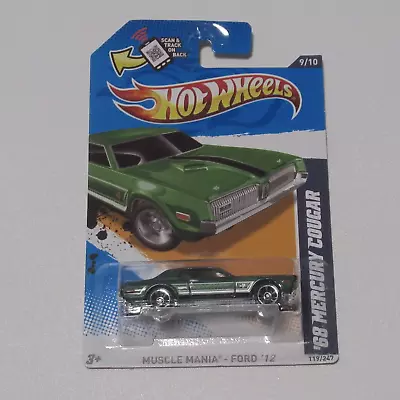 Hot Wheels '68 Mercury Cougar 1/64 Die Cast Car Muscle Mania Ford '12 119/247 • $3