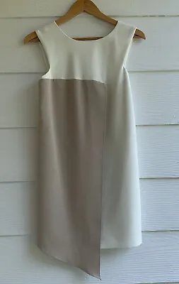 Milly Of New York Women's Ivory Beige Dress Size 0 Asymmetrical Hem Sleeveless • $49