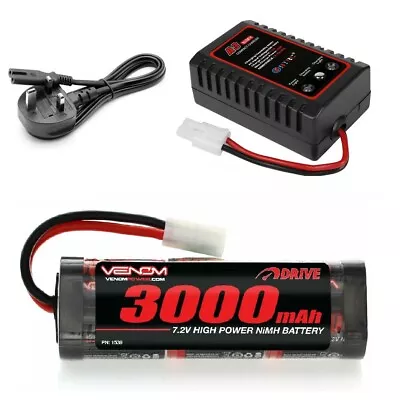 Tamiya RC Car Battery 7.2v 3000mAh NiMH Rechargeable Battery + 2ah FAST CHARGER • £33.99