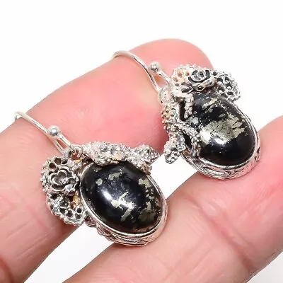 Gift For Women Earrings 925 Sterling Silver Natural Pyrite And Magnetite 1.22  • $16.99