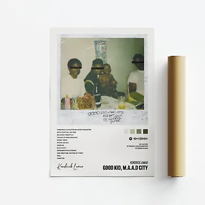 Kendrick Lamar Good Kid M.A.A.D City Album Art Poster Print Music Tracklist • £6.99