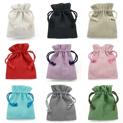 Cotton Linen Drawstring Gift Bags Jewellery Pouches High Quality Wholesale • £9.36