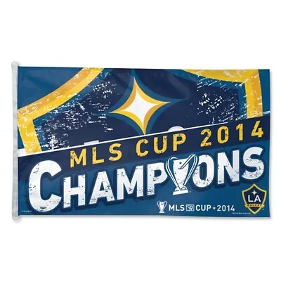Los Angeles LA Galaxy 2014 MLS Cup Champions WinCraft Blue Yellow Flag (3' X 5') • $32.99