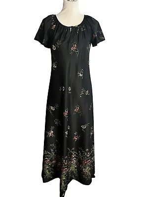 Liberty House Hawaii Vintage Maxi Dress •Women S/10• Mumu Night Gown Black • £67.55