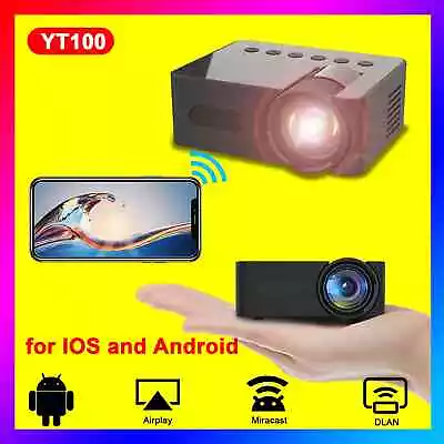 Wireless Mini Projector 1080P 3D LED WiFi Video Movie Home Theater Cinema HDMI • $36.99