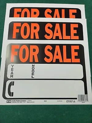 3 New Hy-Ko Auto/Boat For Sale Plastic Sign Orange/Black 8.5  X 12  A03031 • $14.66