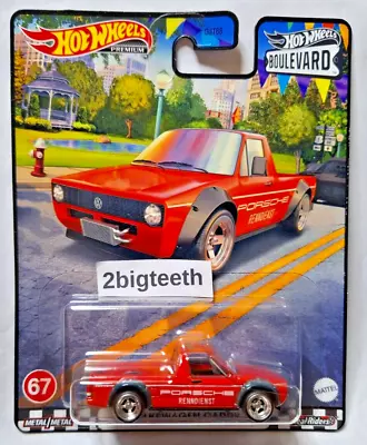 HOT WHEELS PREMIUM BOULEVARD VOLKSWAGEN CADDY Vw Pickup Truck PORSCHE THEME Red • $15.95