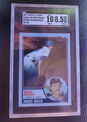 2017 Topps Clearly Authentic /135 Wade Boggs #CARAU-WB Autograph HOF SGC 10 Auto • $1