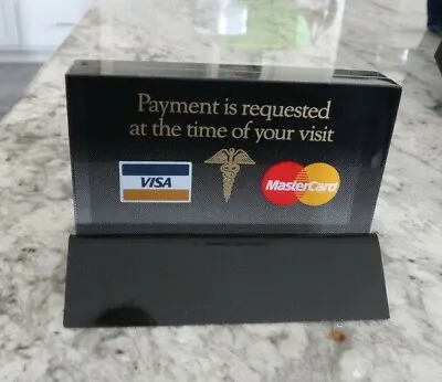 1980's Payment Requested At The Time Of Your Visit Medical MasterCard Visa Sign • $15.19