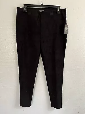 Vince Camuto Black Faux Suede Slim Pants Pull On Sz XL NWT $79 • $24.99