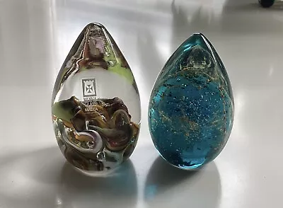 Mdina Glass Paperweight X2 Signed On Bases • £12.99