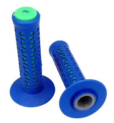 AME Old School BMX Unitron Bicycle Grips - BLUE Over GREEN • $36.99