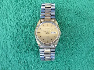 Vintage Men's Seiko SQ 8223-8019 Gold Tone Wrist Watch W/ Seiko Band • $29.99