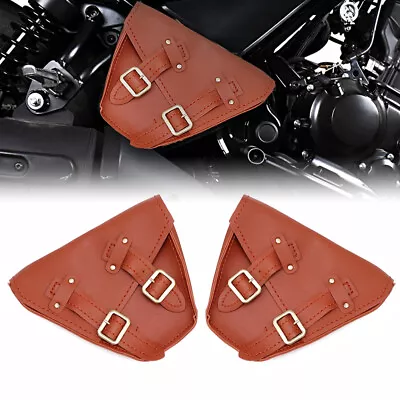 Motorcycle PU Leather Saddle Bag Side Saddlebags For Honda Rebel 300 2017-later • $39.99