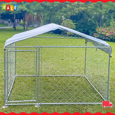 6.56 X 6.56 Ft Outdoor Dog Kennel With Roof Pet Puppy House Enclosure Run Cage • £179