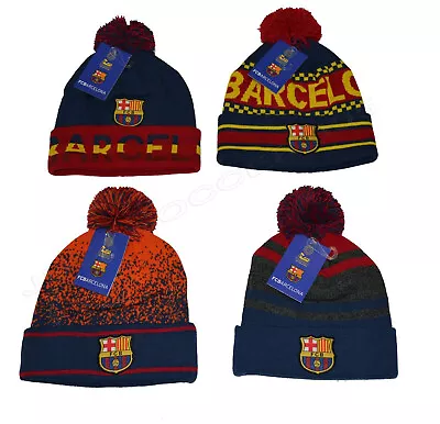 Fc Barcelona Beanie Pom Official Winter Skull Cap Authentic 2019-20 Fcb Messi 10 • $14.99