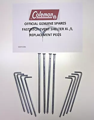 Genuine Coleman FASTPITCH Event Shelter L / XL Spare Replacement Pegs 3.65 / 4.5 • £18.95