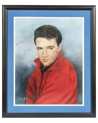 Elvis Presley Signed June Kelly Color Lithograph /Gem Mint 9 Auto Becket/BAS LOA • $19000