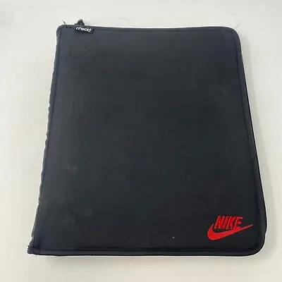 Vintage Mead Nike 3 Ring Binder Zip Around Black Red Trapper Keeper Style Nylon • $20.66