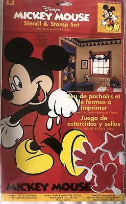 Vintage~Disney~Mickey Mouse~Stencil & Stamp Set~Wall Art Decor~NEW~FREE SHIPPING • $24.95